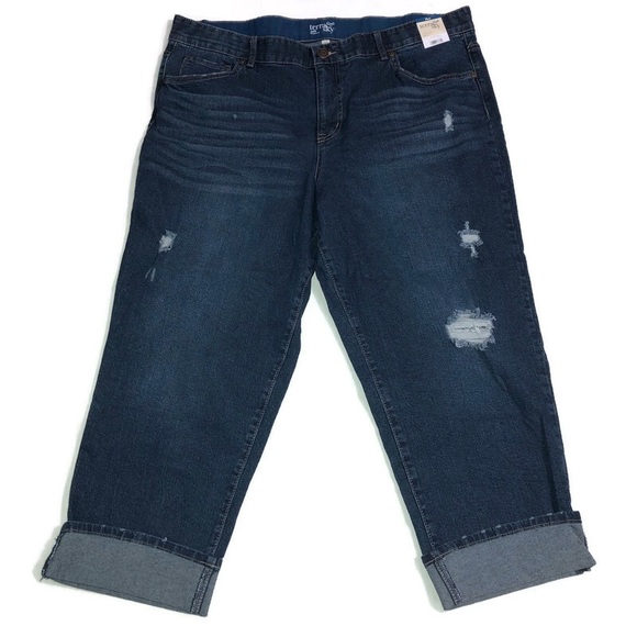 Terra & Sky Denim - Terra & Sky Boyfriend Relaxed Comfort Blue Jeans